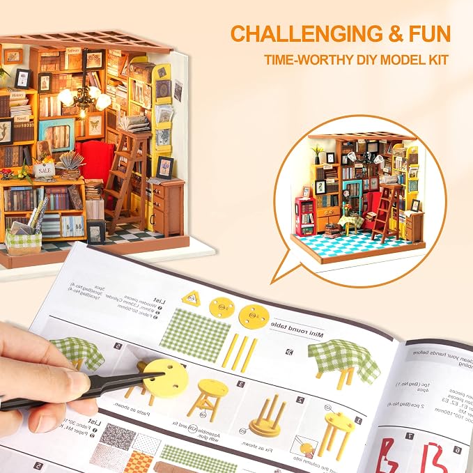RoWood DIY Miniature Dollhouse Kit, 1:24 Scale Tiny House Building Kits - Image 4