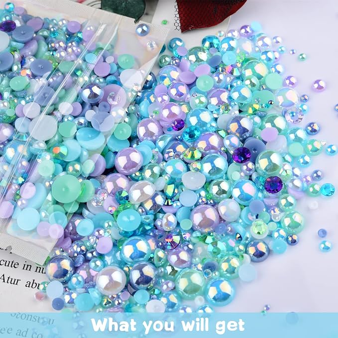 3900+ Pcs Rhinestones and Pearls Kit, 2-10mm Flatback Gems - Image 4