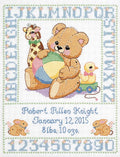 Janlynn C5589 Bear Birth Sampler Stamped Cross Stitch Kit-11"X14" by Janlynn
