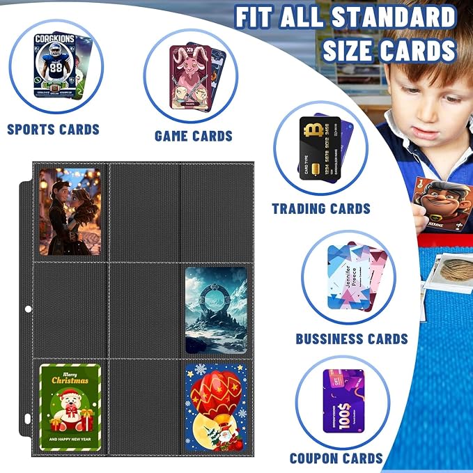 7200 Pockets Trading Card Binder Sleeves, Baseball Card Sleeves Fit - Image 2