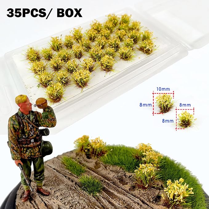 Woohome 70 PCS Flower Cluster Model 2 Color Static Grass Model Flower - Image 5