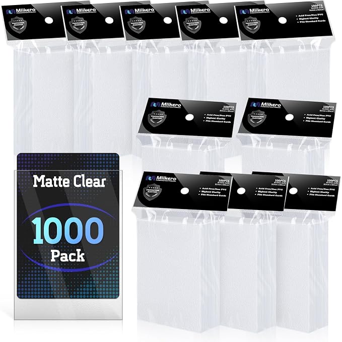 1000 Counts Card Sleeves, Matte Clear Card Sleeves Deck Card Protectors by Mlikero