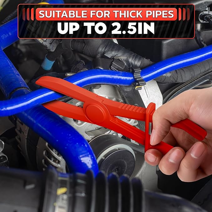 Hose Pinch Off Pliers Set – 6Pcs Nylon Clamp Tools for Fuel, Coolant & Brake Lines – Non-Conductive Hose Locking Pliers for Automotive Repairs – Rust-Proof with Secure Lock Buckle & Anti-Slip Handles