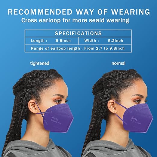 Hotodeal KN95 Face Mask,5 Layers Cup Dust Mask Against PM2.5 from Fire Smoke, Dust, for Men, Women, Essential Workers(Purple)