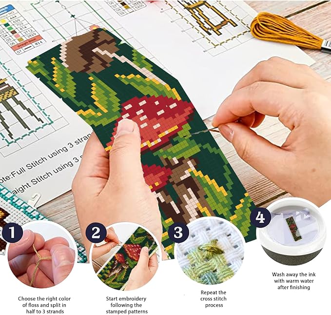 ORIGACH 6 Pcs Cross Stitch Bookmark Kit - Image 4