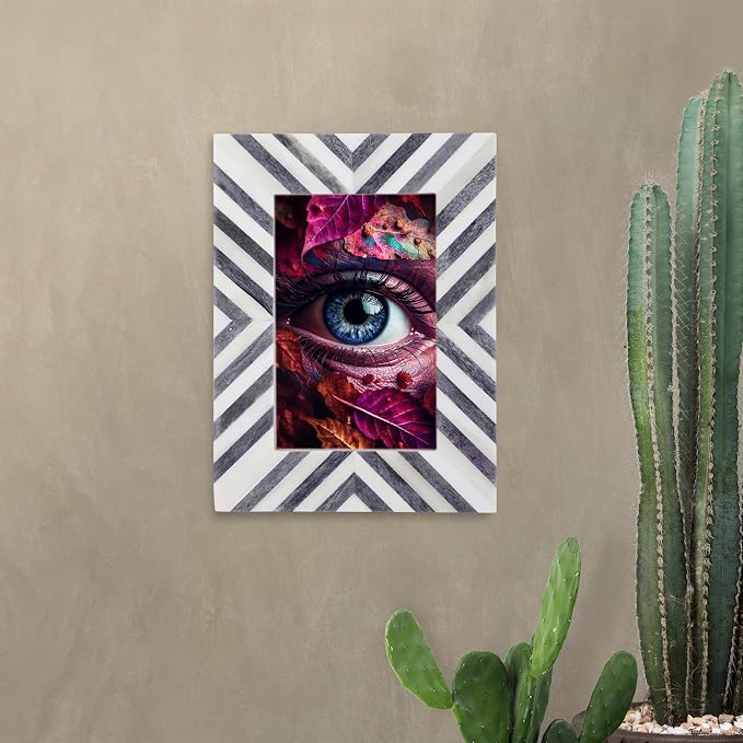 Picture Photo Frame Chevron Herringbone Art Inspired Vintage Table-Top/Wall - Image 5