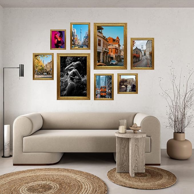 KTKDE 10x14 Picture Frame Set of 2, Ornate Vintage Gold Poster Frames - Image 6