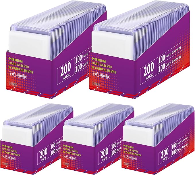 1000 Packs Card Sleeves, Hard Plastic Card Holder by Unknown