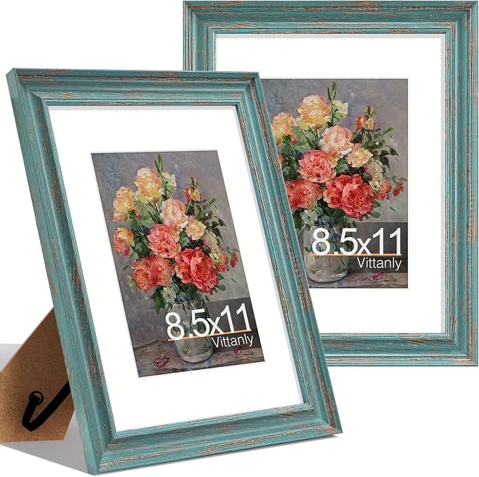 Vittanly 8.5x11 Picture Frames Set of 2, Ornate Vintage Photo Frame by Vittanly