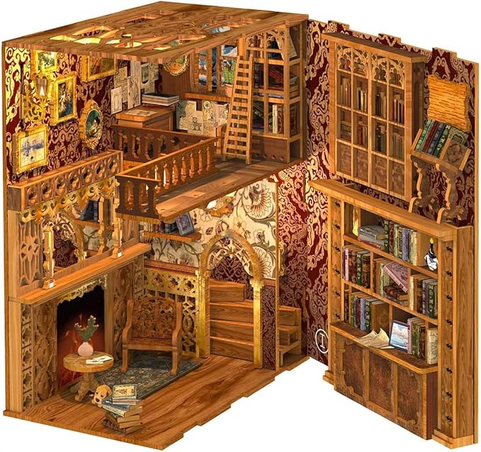 Fsolis Book Nook Kit, 3D Wooden Puzzles - Image 3