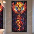 Stained Glass Window Privacy Film: Non-Adhesive Sun and Landscape Mosaic Design by AOHMPT