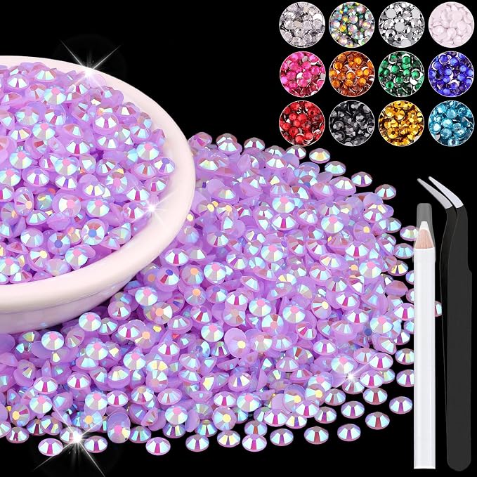 6000PCS 4mm Resin Jelly Rhinestones in Bulk, Bedazzling Flatback Crystals by BELLEBOOST