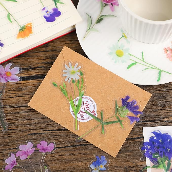 160 Pieces Natural Flower Stickers - Image 5