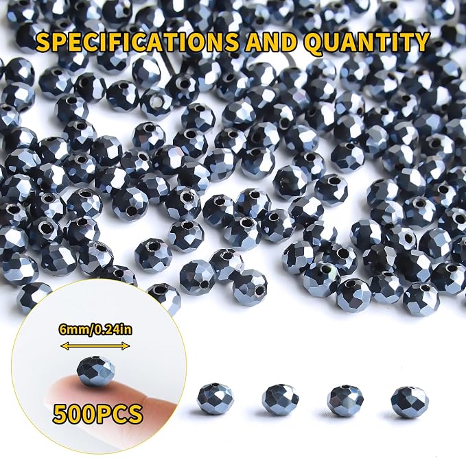 500Pcs 6mm Crystal Glass Beads for Jewelry Making Beads for Bracelets Necklace - Image 2