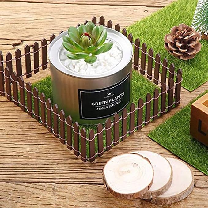 35 Inches Mini Fairy Garden Fence DIY Small Wood Decorative Picket Fence Micro - Image 7