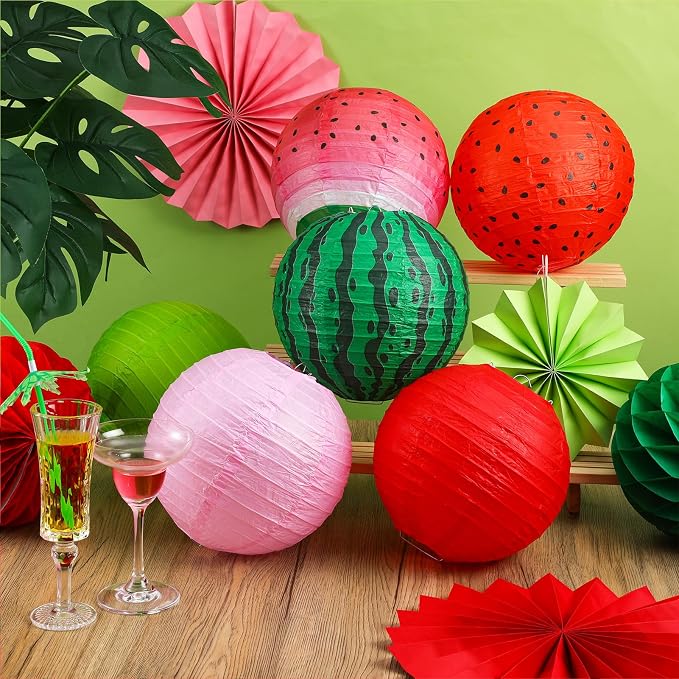 Panelee 12 Pcs Watermelon Summer Party Decorations 8 Inch Watermelon Hanging - Image 7