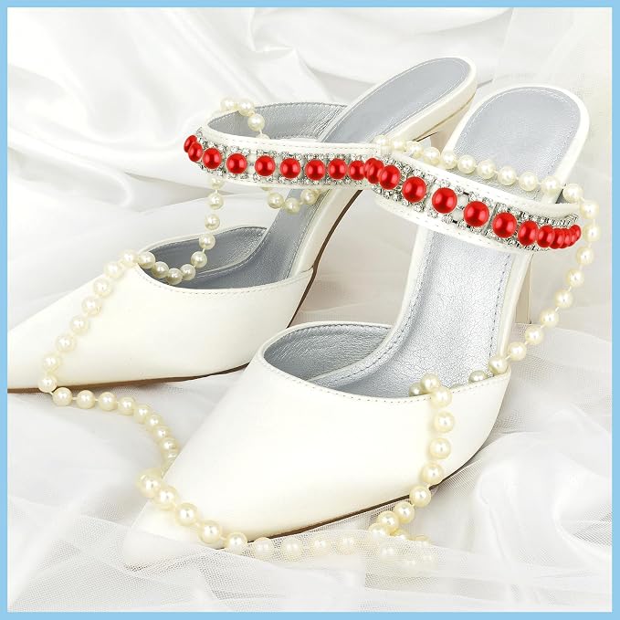 NACHLYNN 6480 Pcs Flat Back Pearl 7 Sizes Red Half Round Beads - Image 6