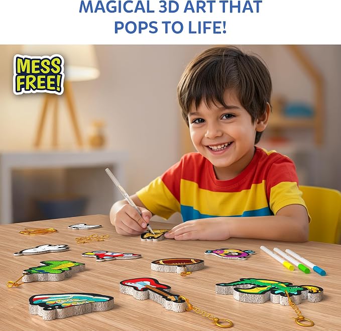Skillmatics Aqua Puffs – Just Boy Things, Mess-Free 3D Art Kit | Paint by - Image 2