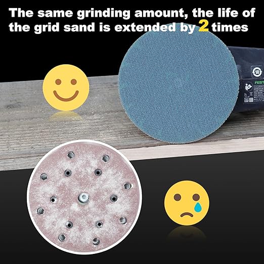 40 PCS Mesh Disc 6 inch Sanding Discs 120 grit Ceramic Abrasive Sandpaper Hook and Loop Orbital Sander Pads for Coating Removal,Body Repair, Auto Sanding