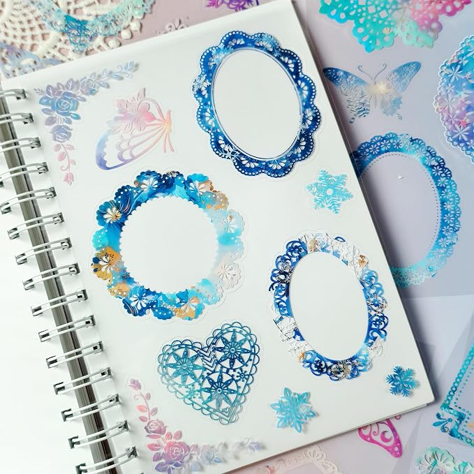 130 Pcs Pastel Fade-Resistant Lace Scrapbook Stickers - Image 3