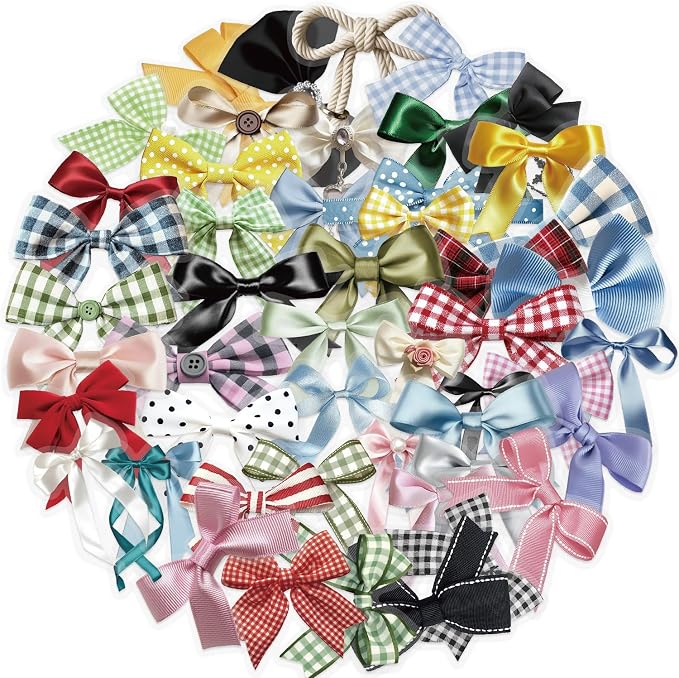 50pcs Transparent Colorful Bow Sticker, Vinyl Waterproof Cute Aesthetic Bows - Image 3