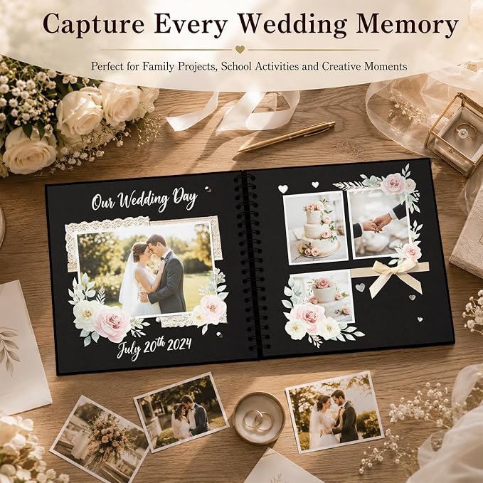 DIY Scrapbook Album 10x10 Inch 40 Pages, Hardcover Kraft Paper | Photo Book - Image 6