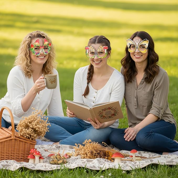 Pajean 36 Pcs Enchanted Forest Party Decorations Mushroom Themed Eyeglasses - Image 6