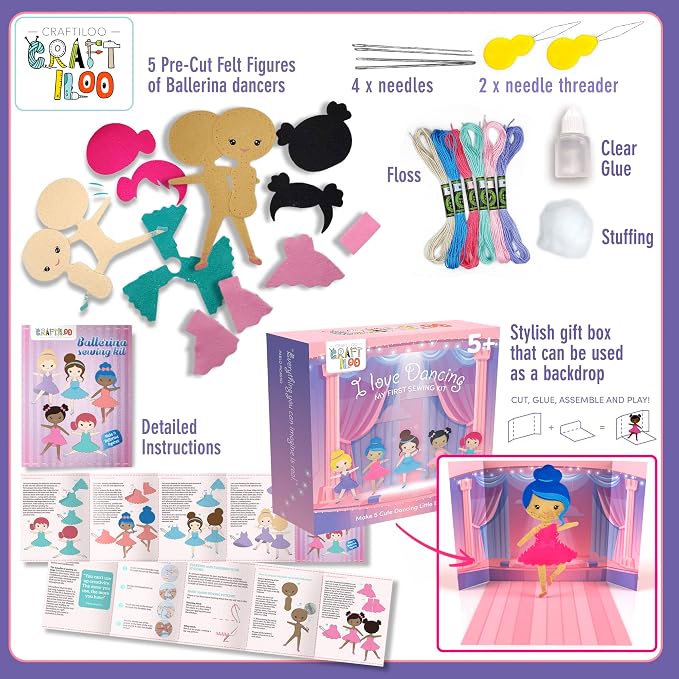 CRAFTILOO Ballerina Dancers Sewing Kit - Image 3