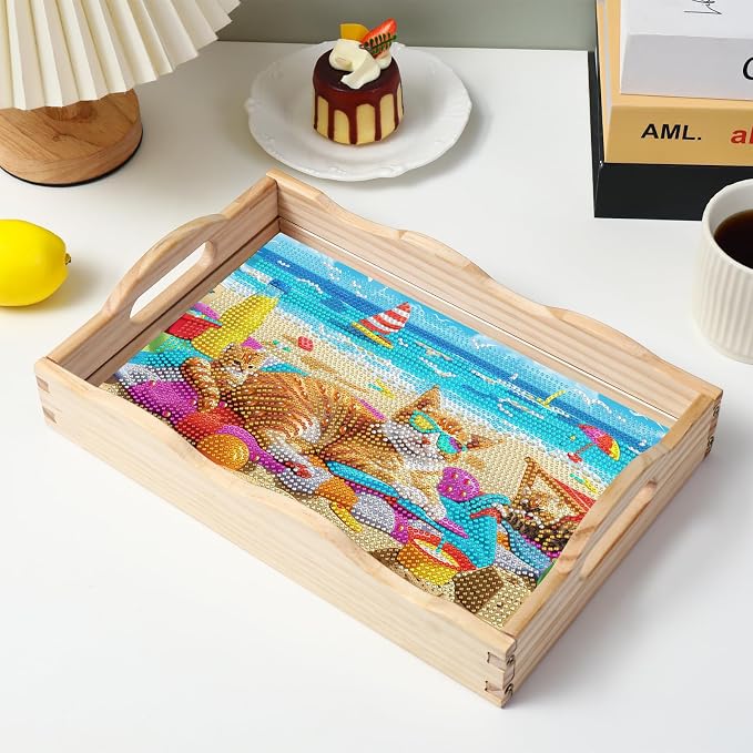 EWJRNSF Diamond Art Kits for Adults Wooden Serving Trays - Image 6