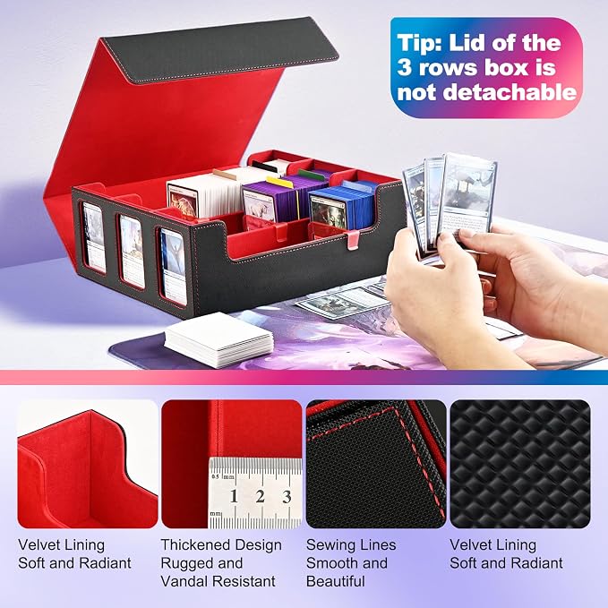 UAONO Card Storage Box for Trading Cards, 1800+ Commander Deck Box for MTG - Image 5