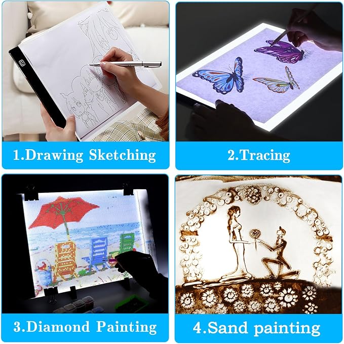 Ratukall 183PCS A4 Diamond Painting Light Pad Kit, Light Board - Image 7