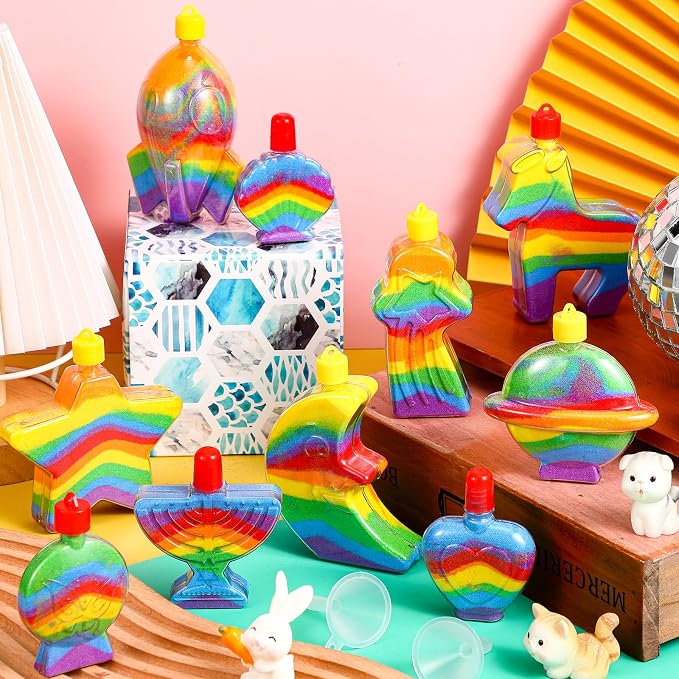 Uiifan 200 Pcs Sand Art Bottle Necklaces Bulk Sand Art Craft Kits - Image 4