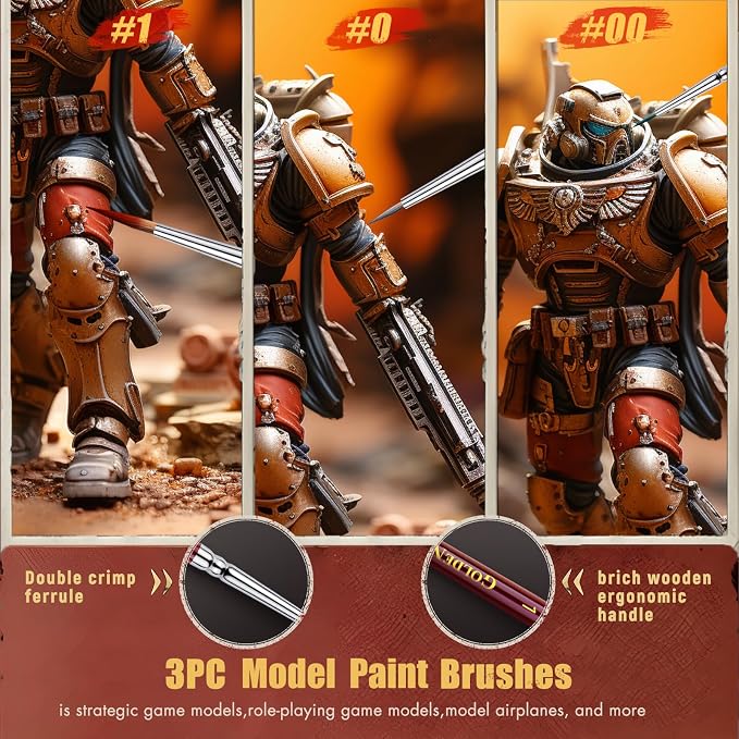 Kolinsky Sable Miniature Paint Brushes, Professional Fine Detail Paint Brushes - Image 2