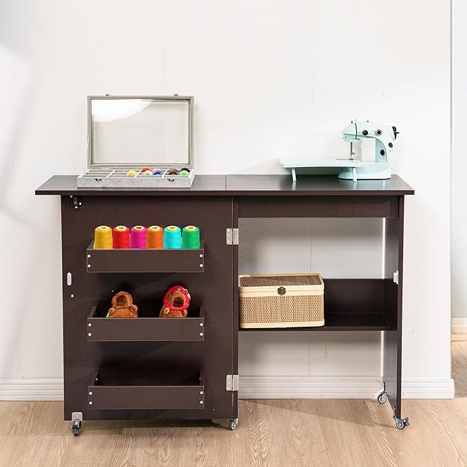 VIVOHOME Folding Sewing Table for Sewing Machine, Sewing Desk - Image 7