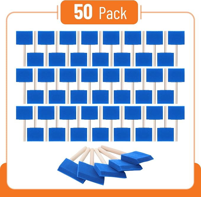 Bates- Foam Paint Brushes, 50 Pack, Sponge Paint Brush - Image 2