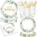 Pickmesh 400 Pcs Sage Green Birthday Party Supplies Include Neutral Eucalyptus by Pickmesh