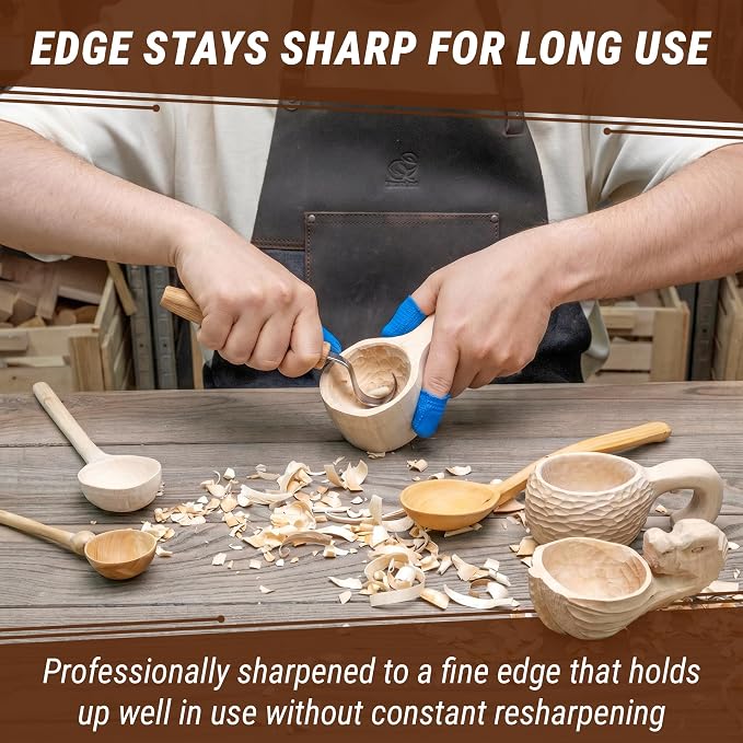 BeaverCraft Spoon Carving Hook Knife SK1 - Image 7