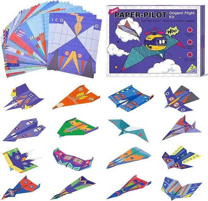 Leven DIY Paper Airplane Book, 16 Creative Folding Paper Planes by Leven