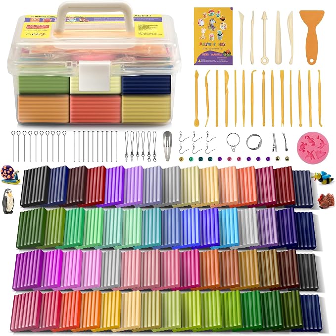 Aestd-ST Polymer Clay Kit 60 Colors, Oven Bake Modeling Clay by Aestd-STqualityclay