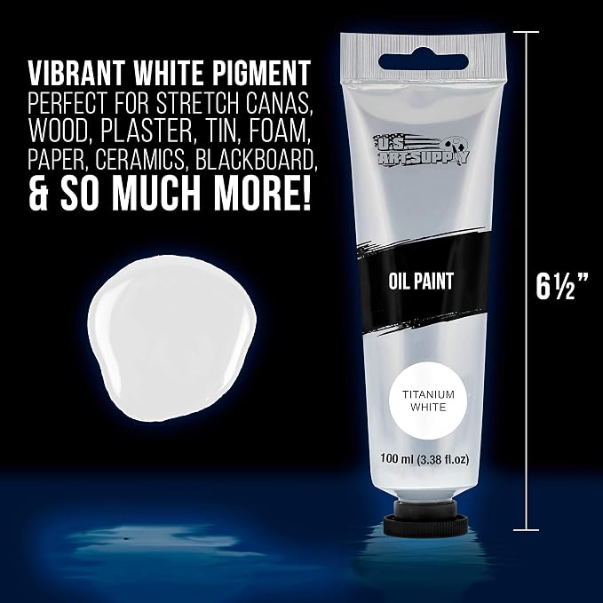 U.S. Art Supply Titanium White Oil Paint - Image 3
