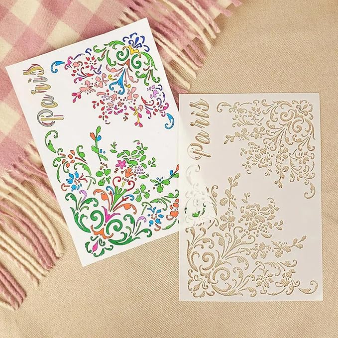 TIAMECH A4 Reusable Flower Edge Frame Stencil - Image 5