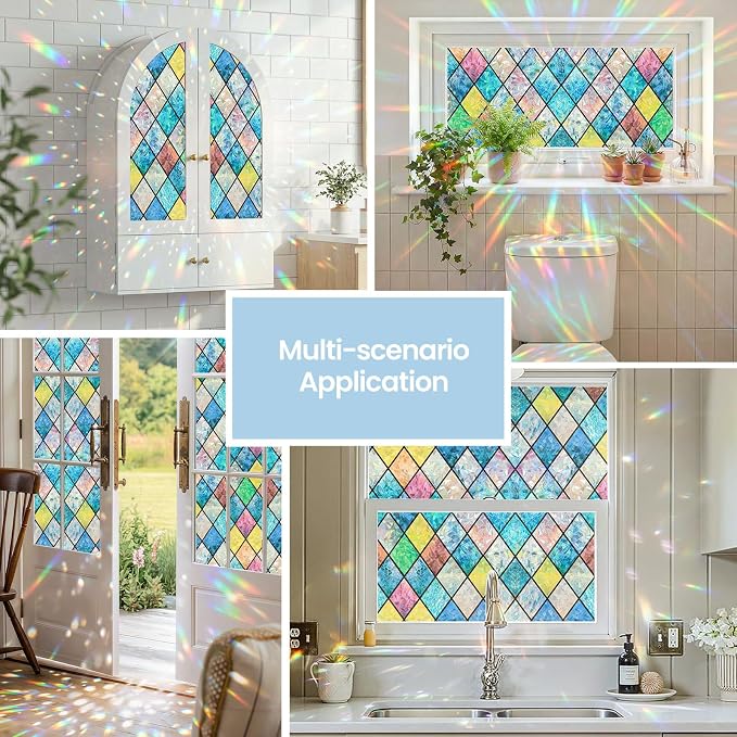 ADD.HERES Window Privacy Film, Stained Glass Decorative Static Cling, Removable - Image 3