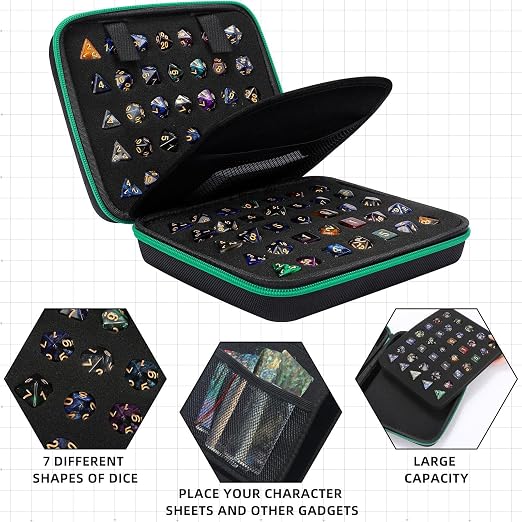 Aoriher 2 Pcs Dice Case with Removable Slotted Tray - Image 4