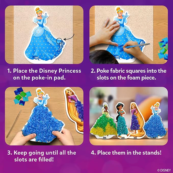 Skillmatics Poke-in Art – Disney Princesses, Mess-Free DIY Wood Craft Kit | - Image 4