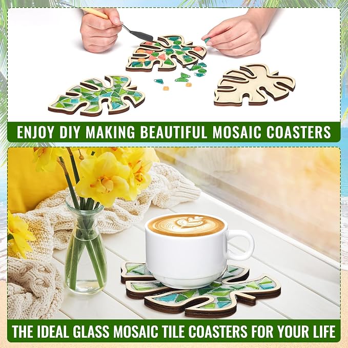 Honeydak 6 Sets DIY Leaves Glass Mosaic Tiles - Image 5