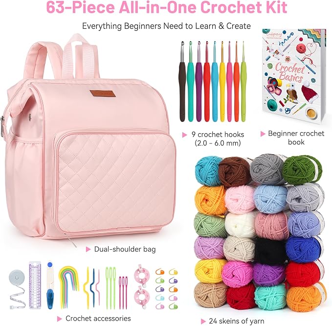 Coopay Traveling Crochet Kit for Beginners Adults, All in One Crochet Kit - Image 3
