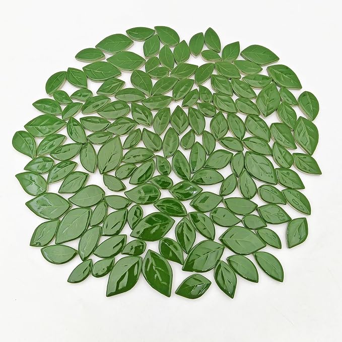 500g/1.1lb Leaf-Shaped Ceramic Mosaic Tiles, Ceramic Mosaic Pieces - Image 7
