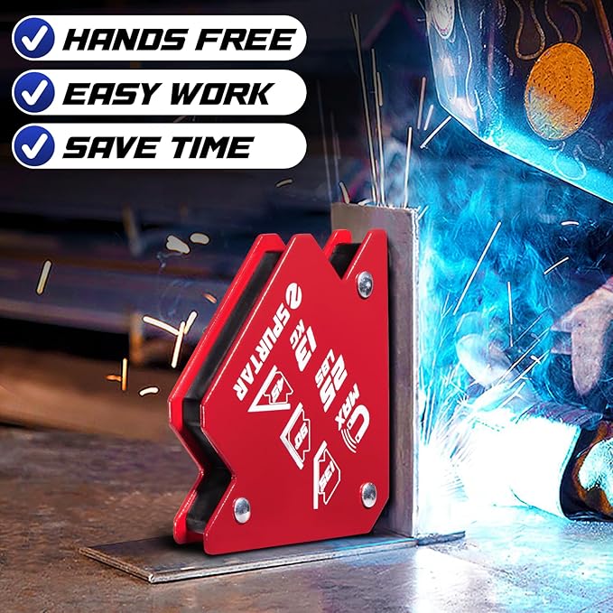Spurtar Welding Magnets 6pcs 25lbs, Heavy Duty Welding Magnets and Clamps, Strong Magnetic Holder Tools and Accessories, 45, 90, 135 Degree Angle