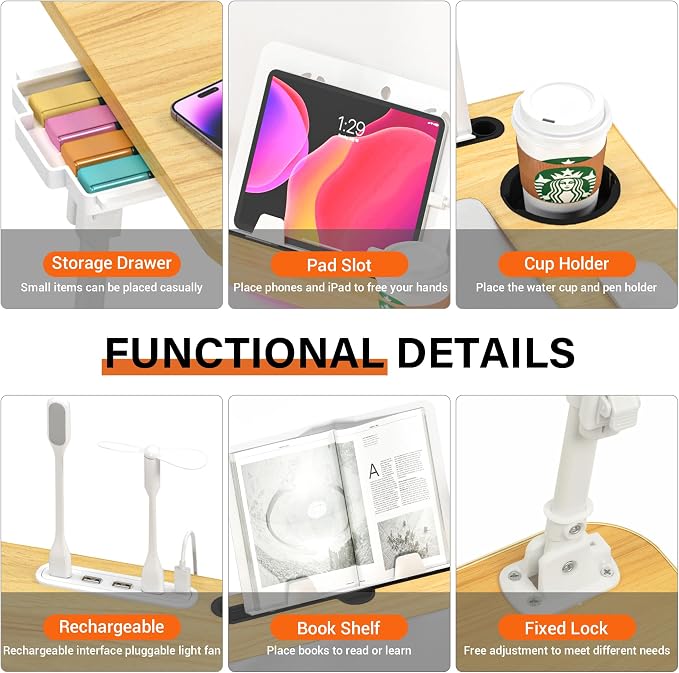 Lap Desk for Bed, Adjustable Laptop Desk - Image 5