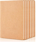 feela 8 Pack Unlined Kraft Paper Notebooks, Blank Journal Note Pad by feela